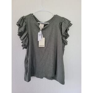 Industry Women's Green Ruffle‎ Sleeve Blouse - Size 1X Plus #4